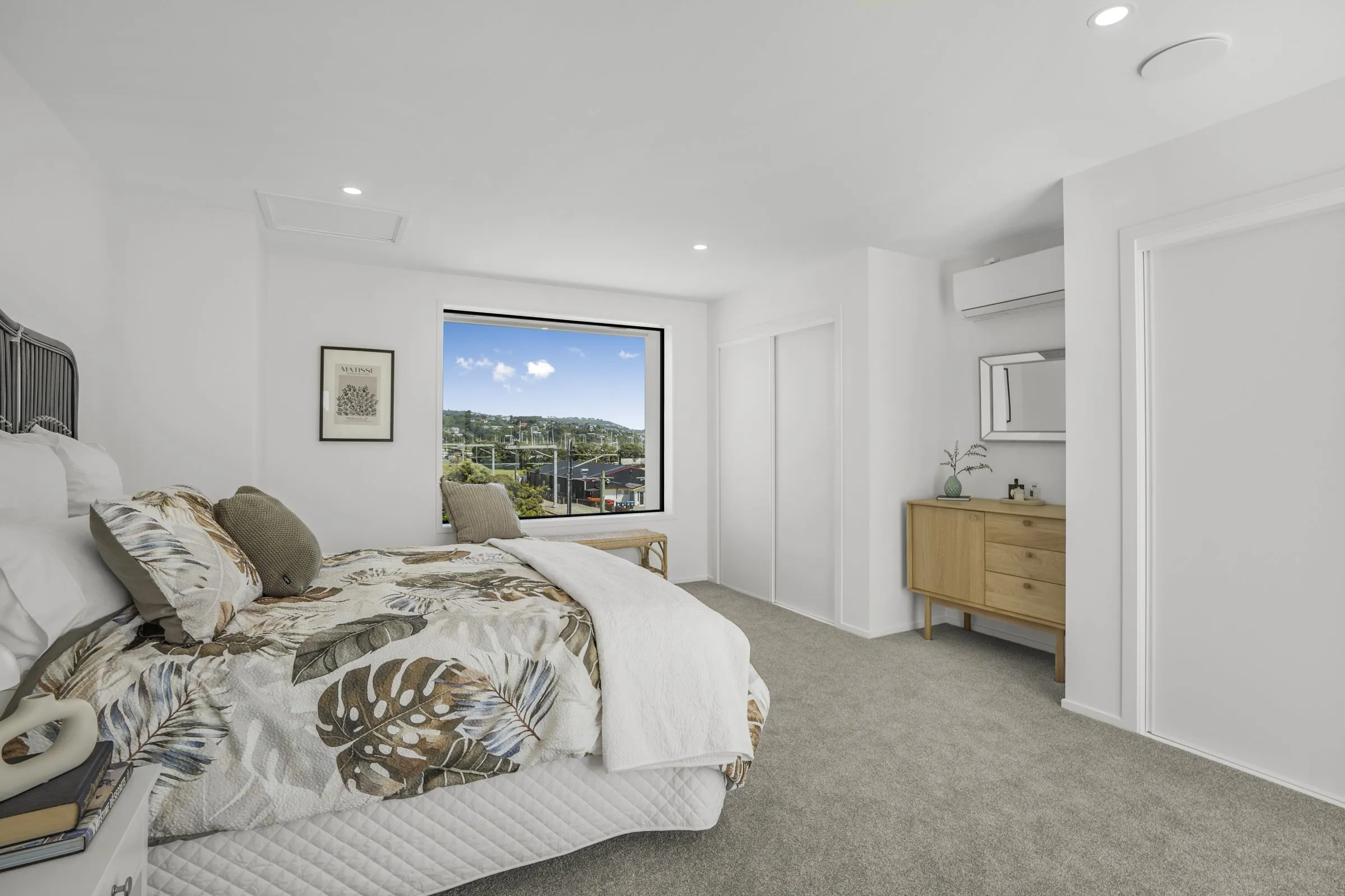 Bedroom with a view out to the hills