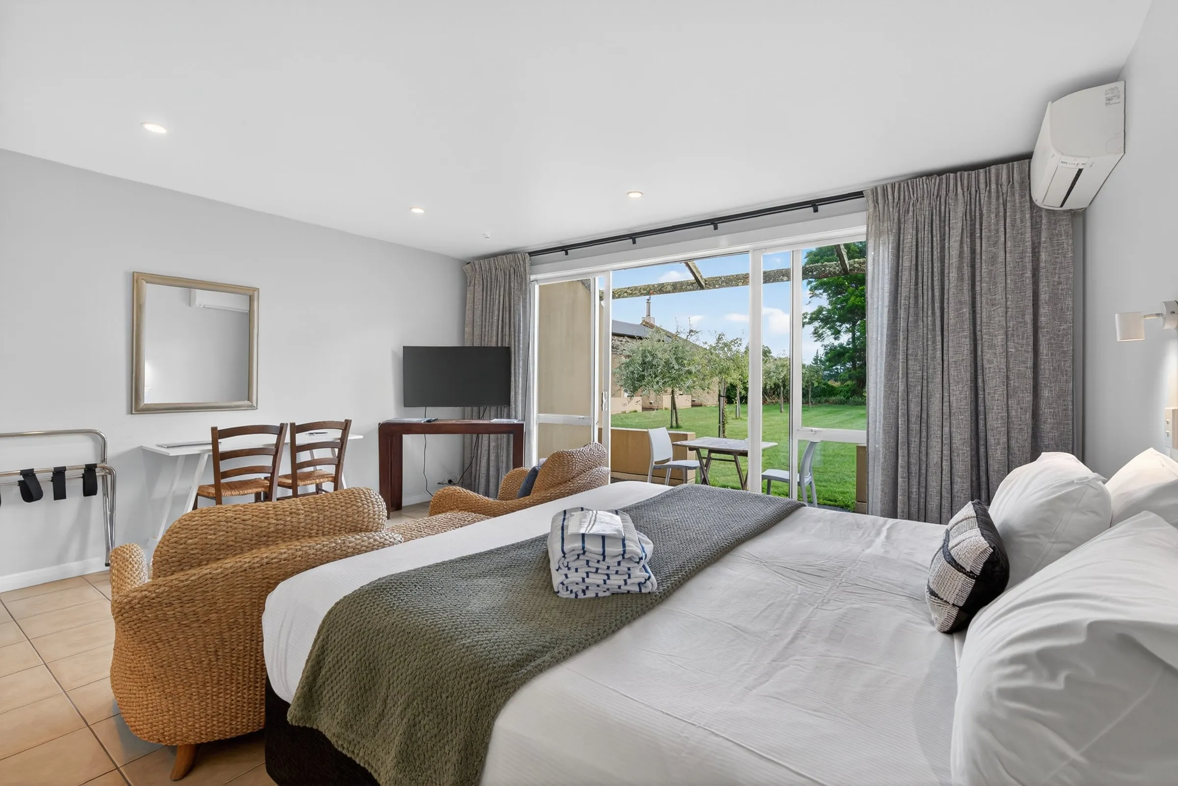 Bedroom with garden views